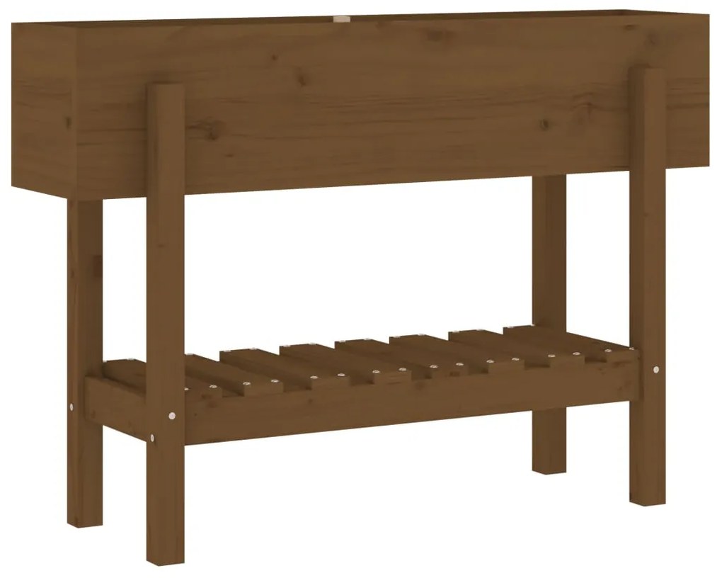 Canteiro elevado jardim 101x30x69 cm pinho maciço castanho-mel