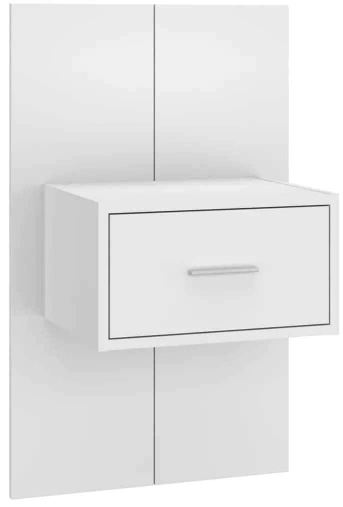 Cabeceira cama + armários madeira processada branco