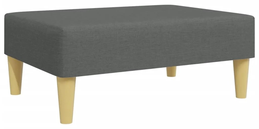 Sofá-cama de 2 lugares c/ apoio de pés tecido cinzento-escuro