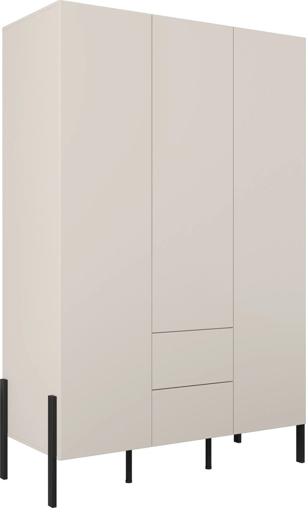 Roupeiro Etsore 108, Caxemira, 210x139x60cm, 124 kg, Portas para roupeiro: Com dobradiças