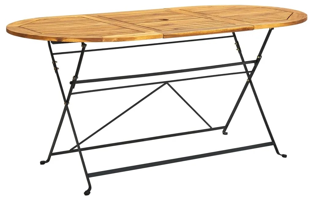 7 pcs conjunto dobrável de jantar p/ jardim acácia maciça