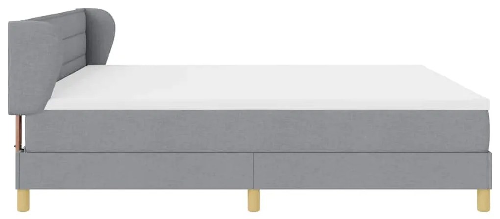 Cama Box Spring vidaXL com Colchão - Cinza Claro, 200x200 cm, Tecido