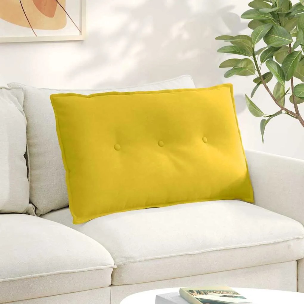 vidaXL Travesseiro para Costas Amarelo 80 x 50 cm