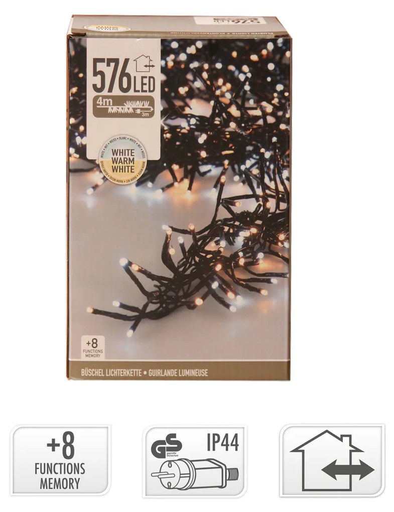 Grinalda 576 Leds Luz Quente e Fria 4M