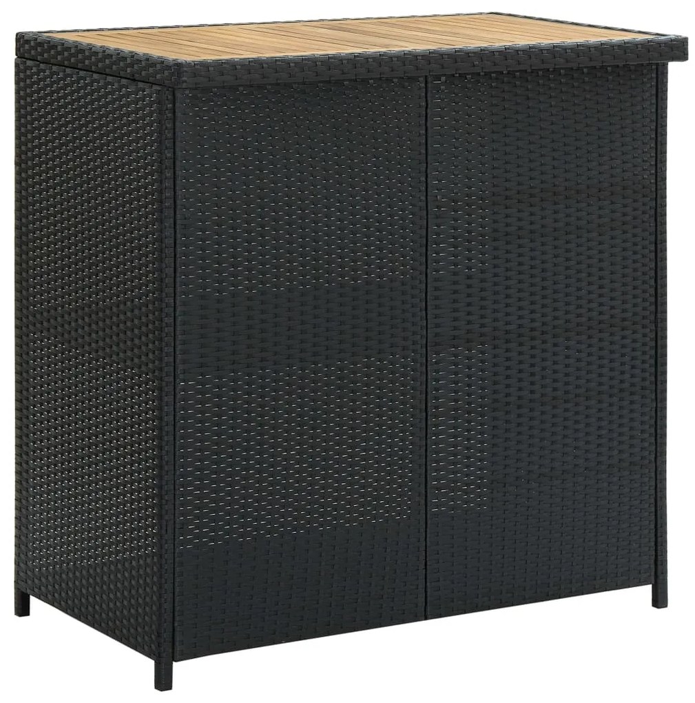 3 pcs conjunto de bar vime PE preto