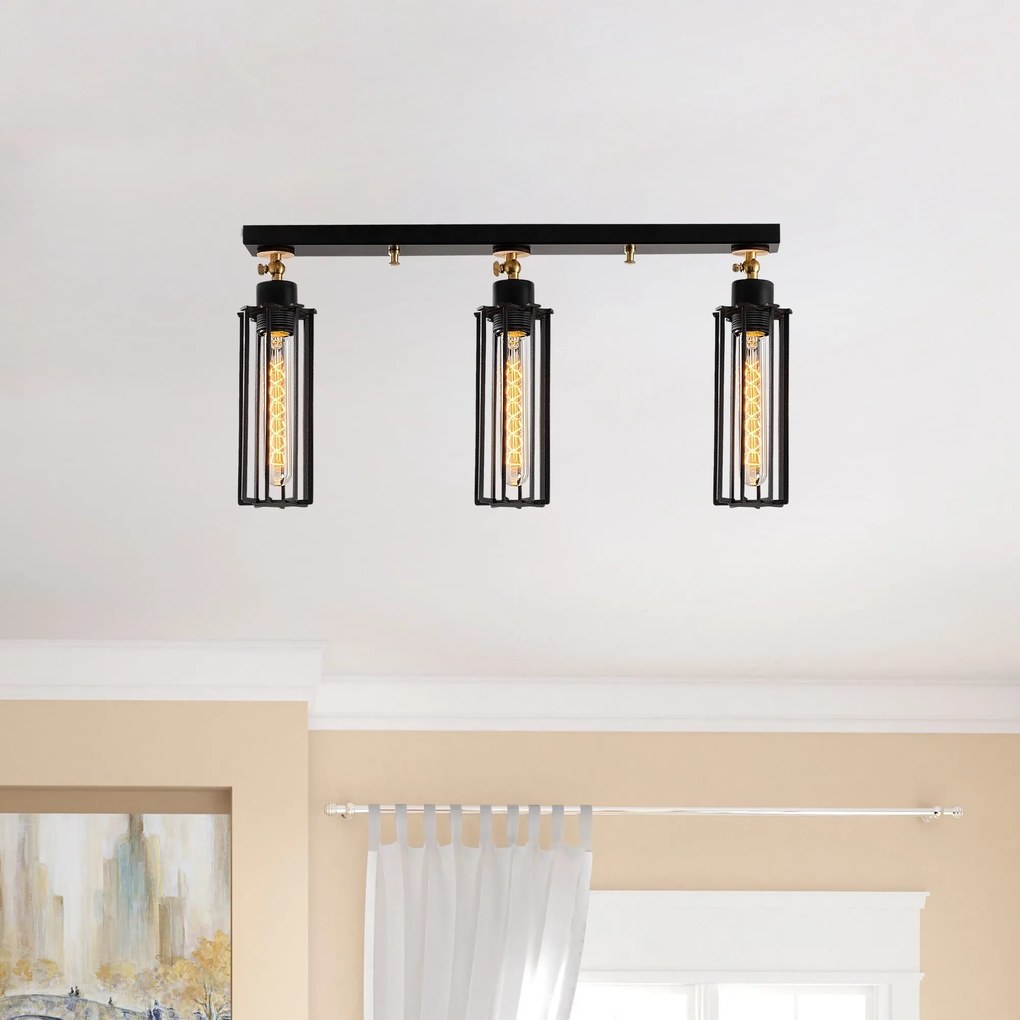 Candeeiro de Teto Likya – Preto – Diâmetro 63 cm