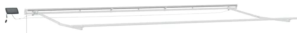 Toldo Retrátil with Manual Azul e branco 6 x 3 m Tecido e metal