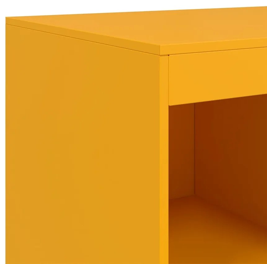 Aparador alto 67x39x95 cm aço amarelo mostarda
