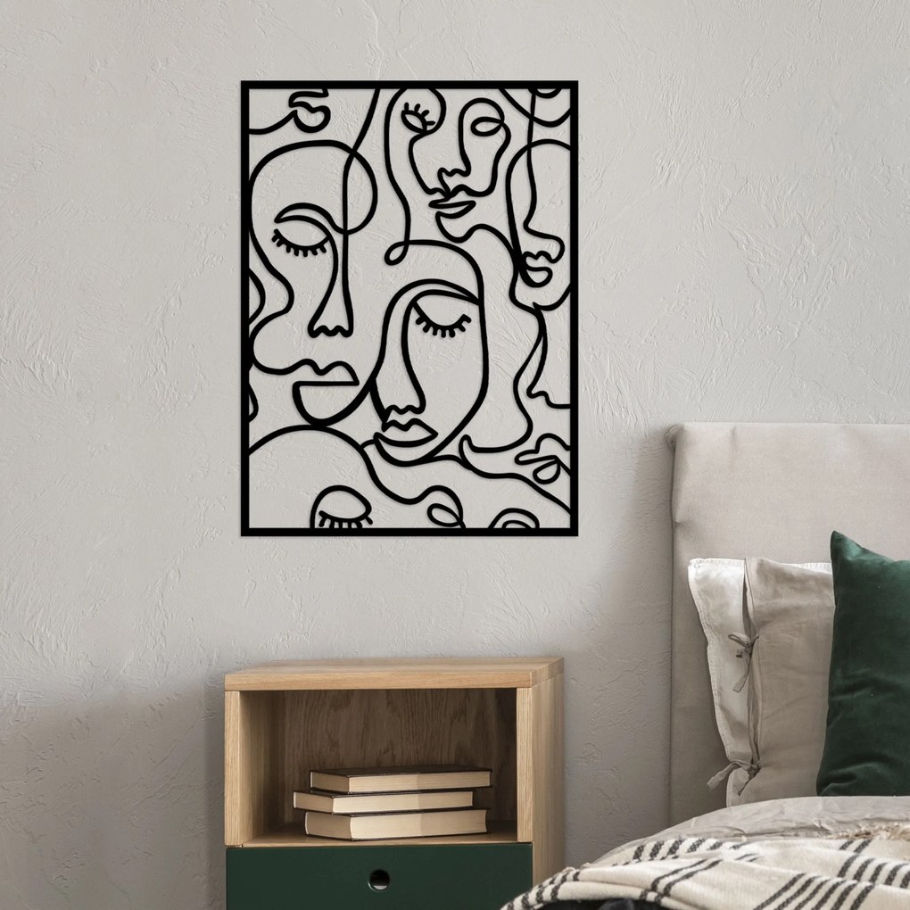 Acessório Decorativo de Parede em Metal Model-190 – Preto – 52 x 70 cm