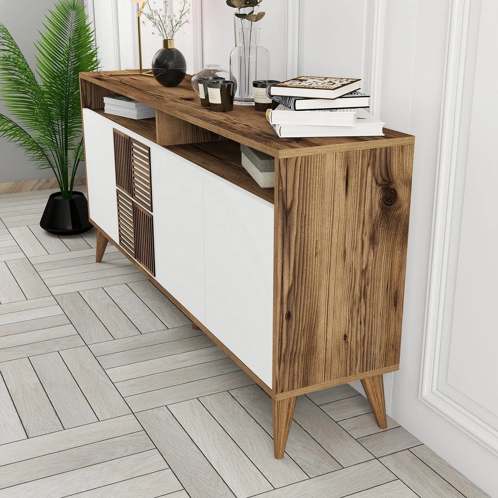 Console Milan – Walnut White – 160 cm x 78 cm x 35 cm