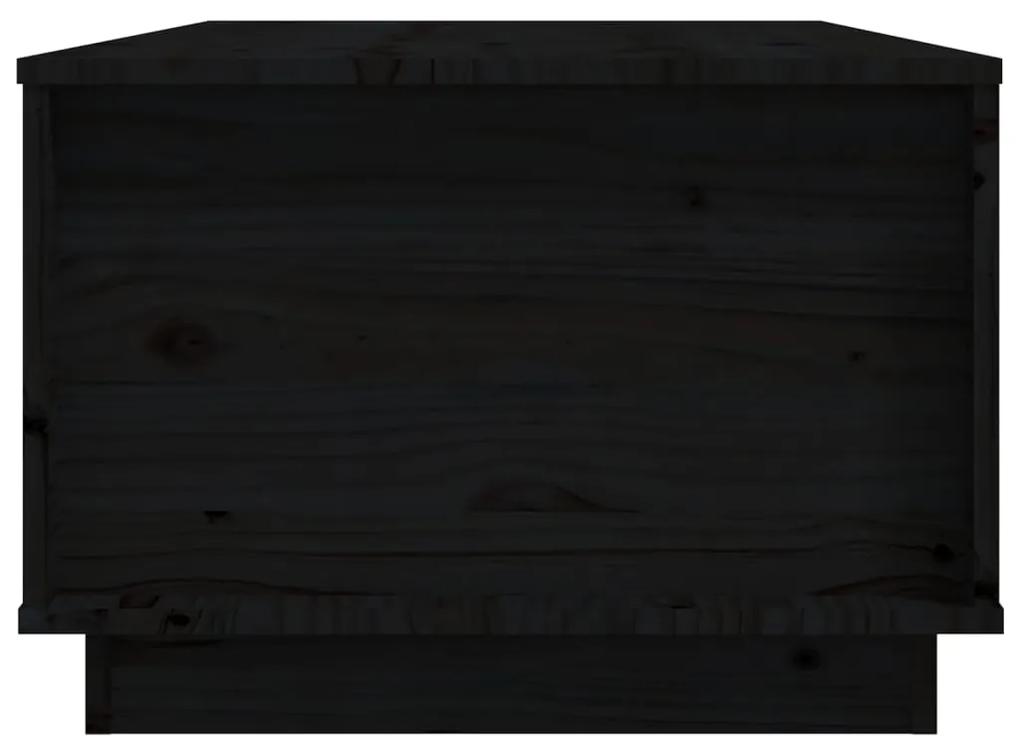 Mesa de centro 100x50x35 cm madeira de pinho maciça preto