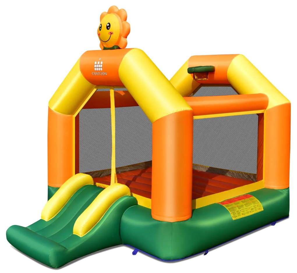 Castelo insuflável para crianças insuflável Castelo insuflável com Área de Salto Kit de reparação de cestos de basquetebol (sem Compressor) 291 x 270 x 366 cm