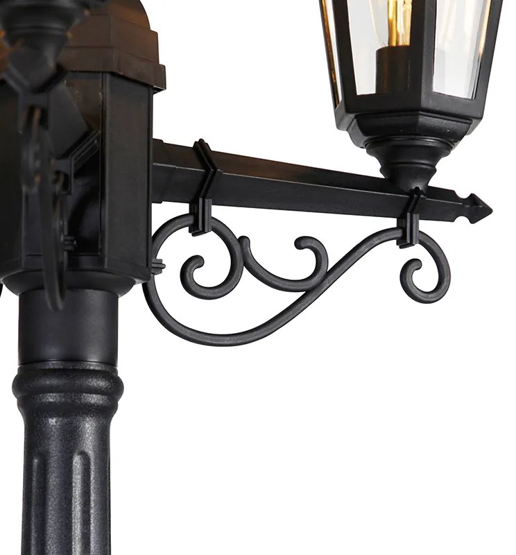 LED Lanterna inteligente de exterior preta 3 luzes incl. Wifi ST64 - New Haven Clássico / Antigo