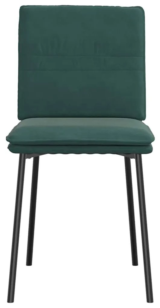 Cadeiras de jantar 4 pcs veludo verde-escuro