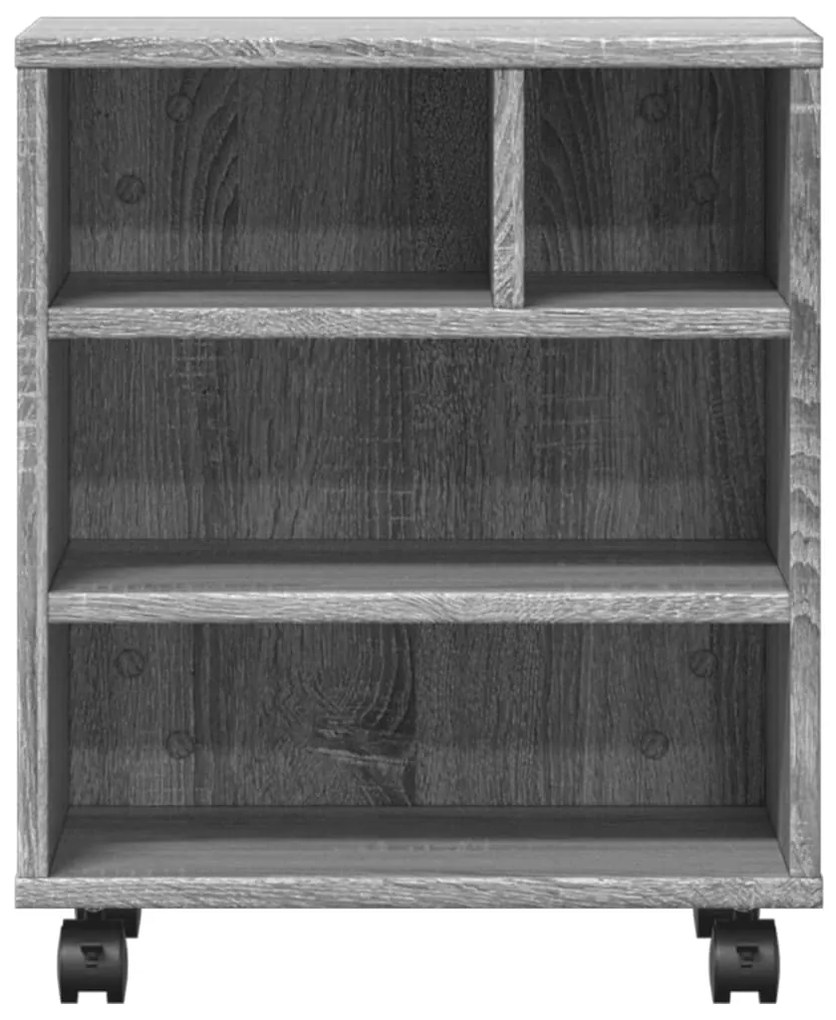 Suporte para impressora com rodas 41x32x48 cm cinzento sonoma