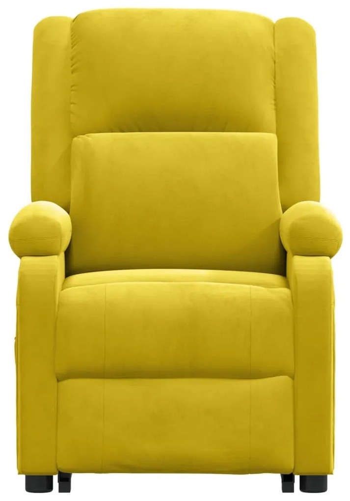 Poltrona de massagens elevatória veludo amarelo