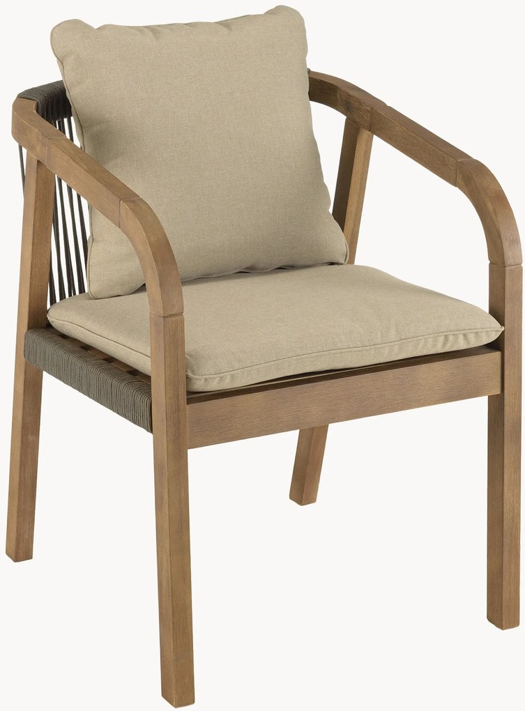 Cadeiras de jardim em madeira de acácia com braços Celestin, conjunto de 2