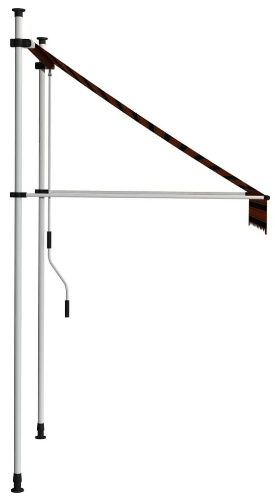 Toldo retrátil manual 100 cm laranja e castanho