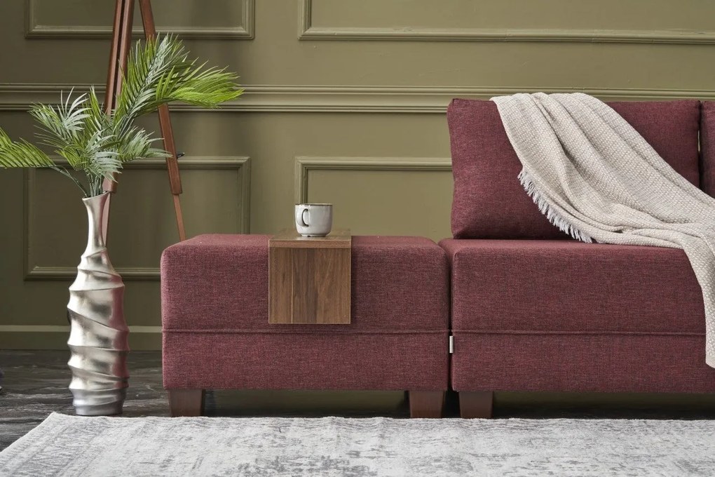 Sofá-Cama de Canto Fly – Vermelho Claret – 210x70x280 cm