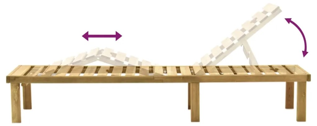 Espreguiçadeira de jardim com mesa madeira de pinho impregnada