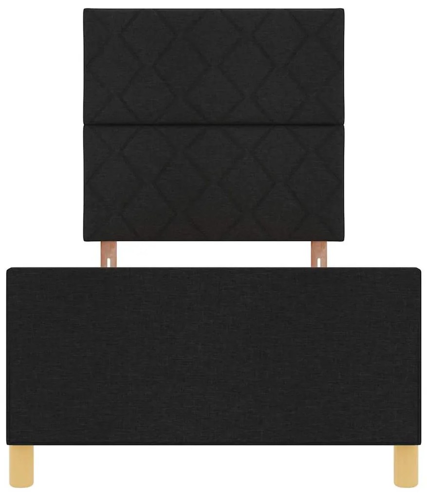 Cama Preta 90x200 cm em Tecido