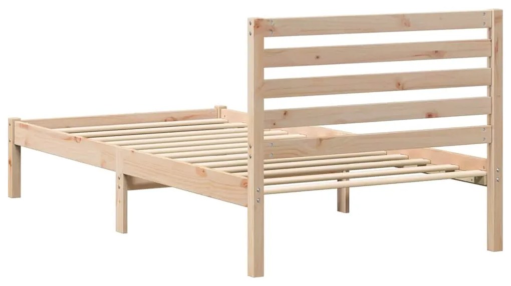 Estrutura da Cama com cabeceira Castanho 90 x 190 cm