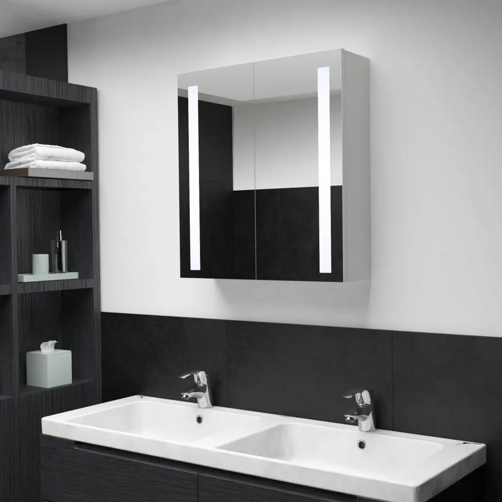 Armário espelhado para casa de banho com LED 62x14x60 cm