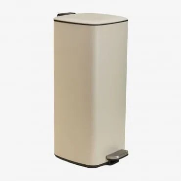 Lixeira Com Pedal Para Exterior Em Aço Sosuina Tapioca Bege & 30 L - Sklum