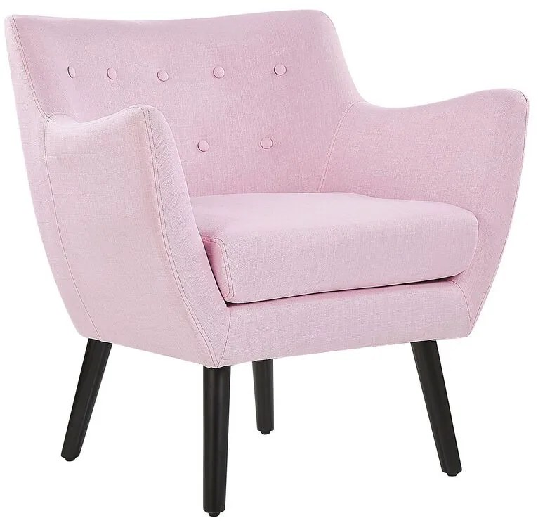 Poltrona tecido rosa e preto DRAMMEN Beliani
