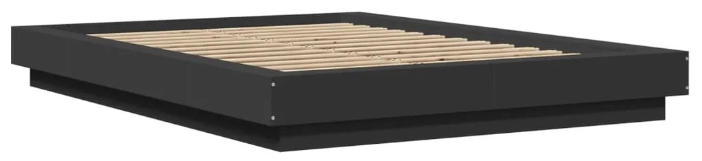 Estrutura cama c/ luzes LED 120x190 cm derivados madeira preto