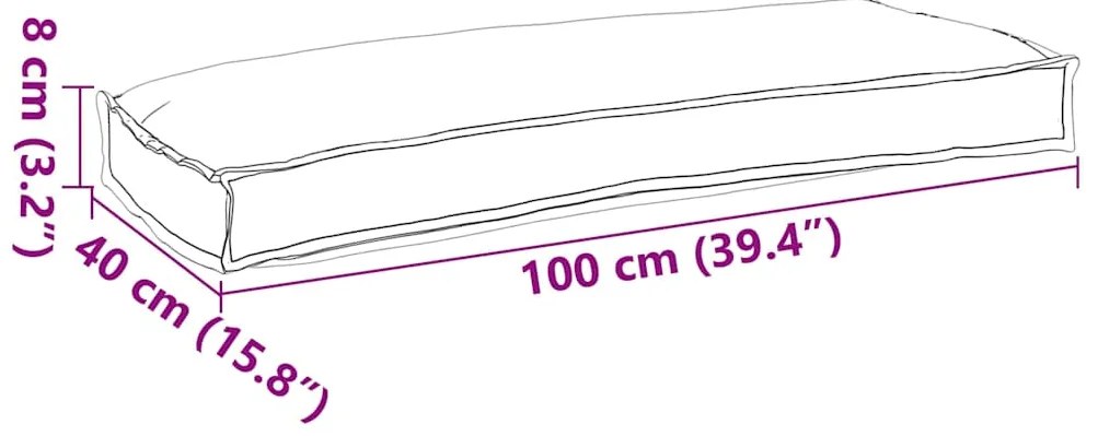 Almofadas para Pallet para Banco 2 pcs Padrão de Folha 100x40x8 cm Tec