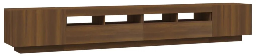 Conjunto móveis de TV 3pcs c/ LEDs madeira carvalho castanho