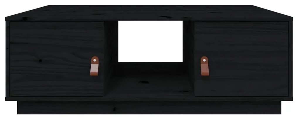 Mesa de centro 100x50x35 cm madeira de pinho maciça preto
