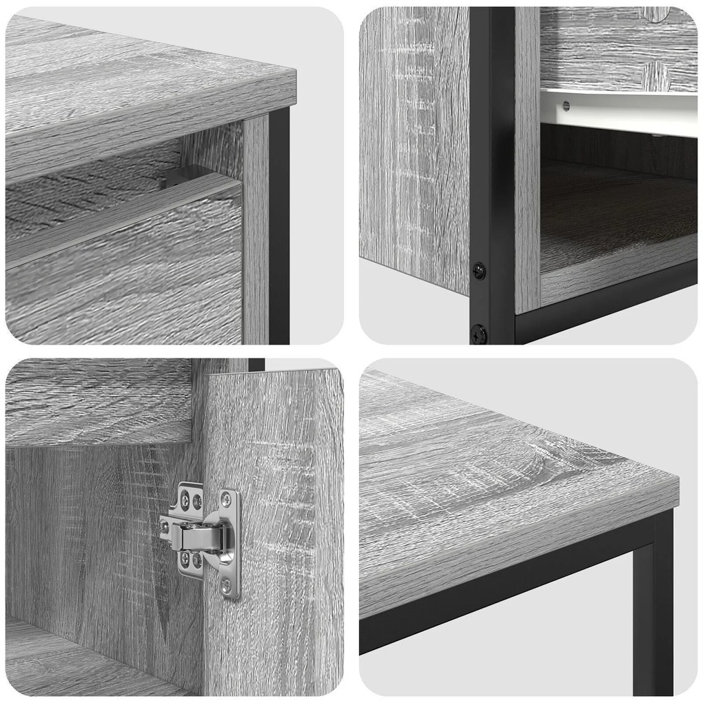 Conjunto de Móveis para Banheiro 2 Peças vidaXL Cinza Sonoma Madeira E