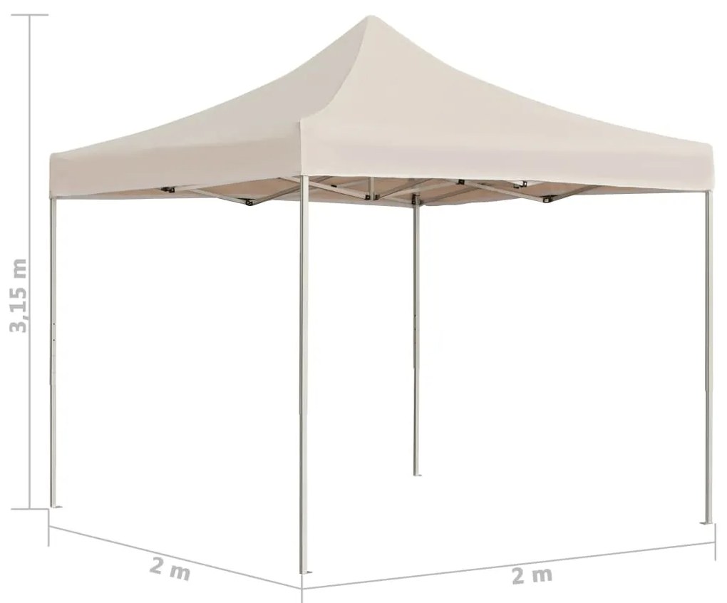 Tenda para festas dobrável profissional 2x2 m alumínio creme