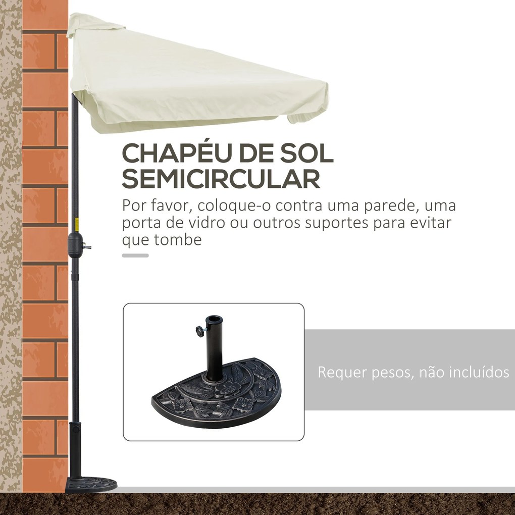 Guarda‑Sol – Lyon – 230x130x249cm – Tecido Poliéster Anti‑UV – Creme