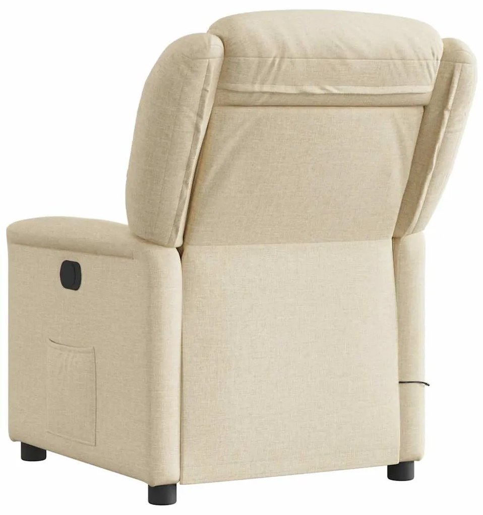 Poltrona de massagens reclinável elétrica tecido creme
