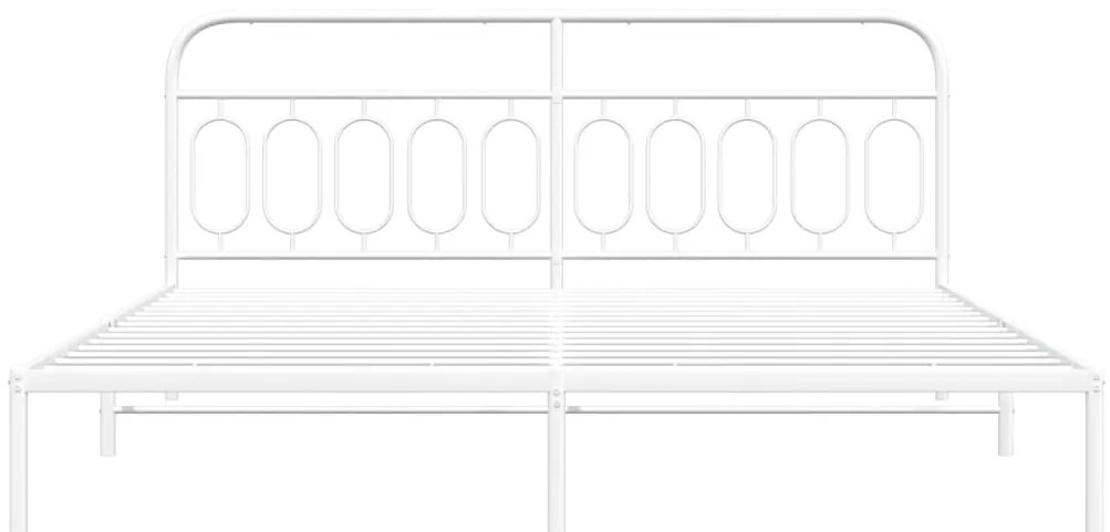 Estrutura de cama com cabeceira 200x200 cm metal branco
