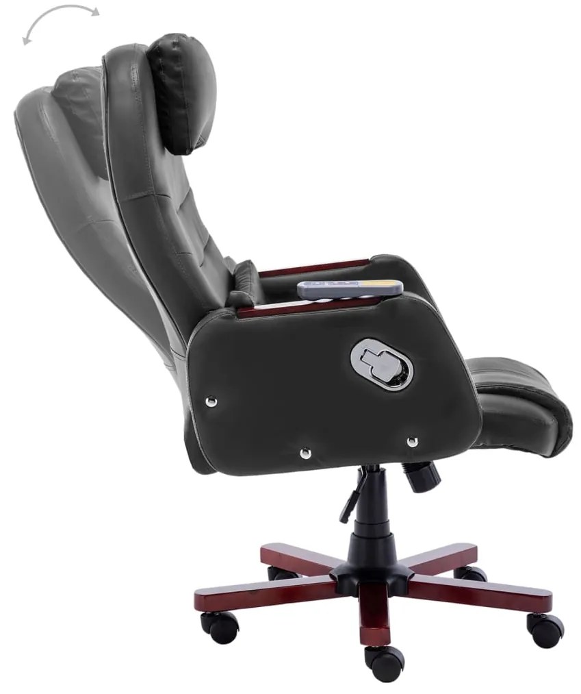Cadeira de escritório c/ função massagem couro artificial preto