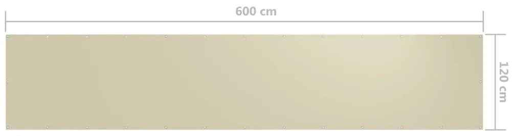 Tela de varanda 120x600 cm tecido Oxford creme