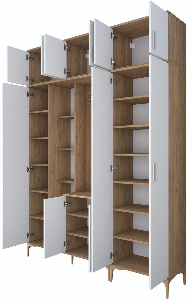 Hall Stand EA128 – Nogueira Branca – 180x240x37,5 cm