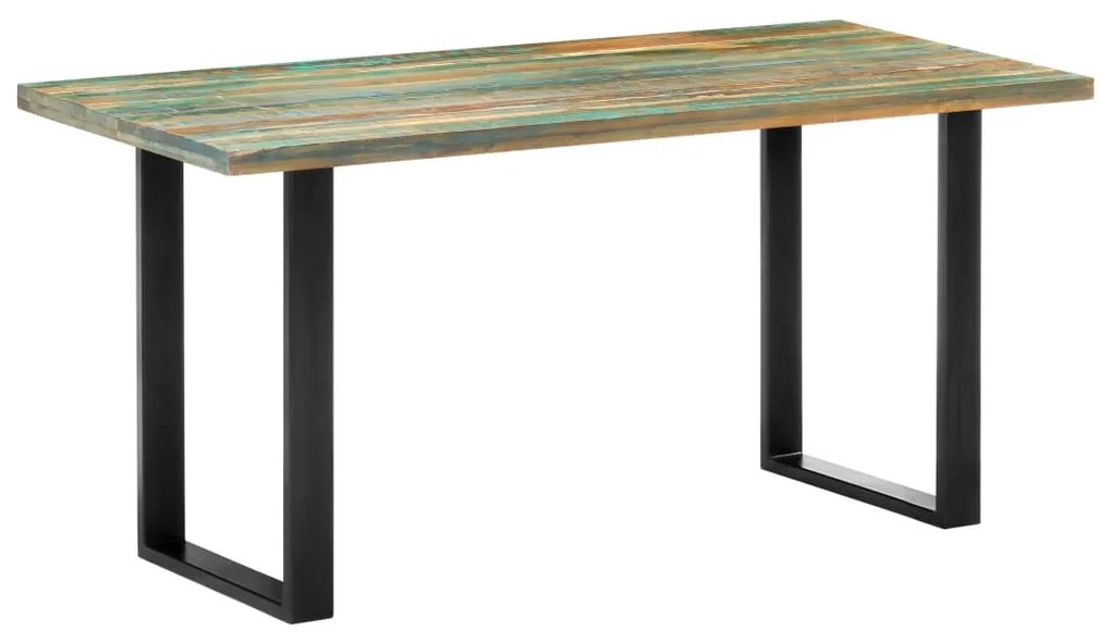 Mesa de jantar 160x80x75 cm madeira recuperada maciça