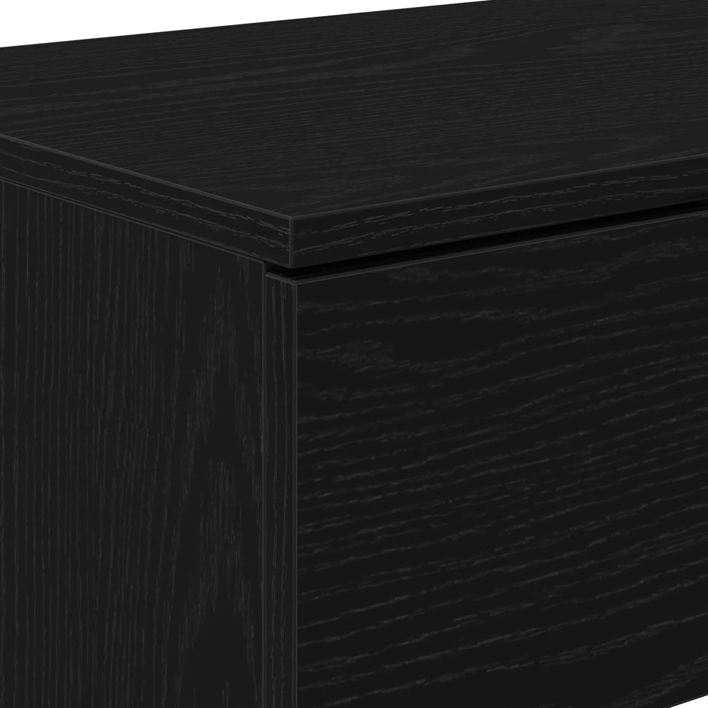 Mesa de Console vidaXL Preto Carvalho 90x36x75 cm Madeira de Engenhari