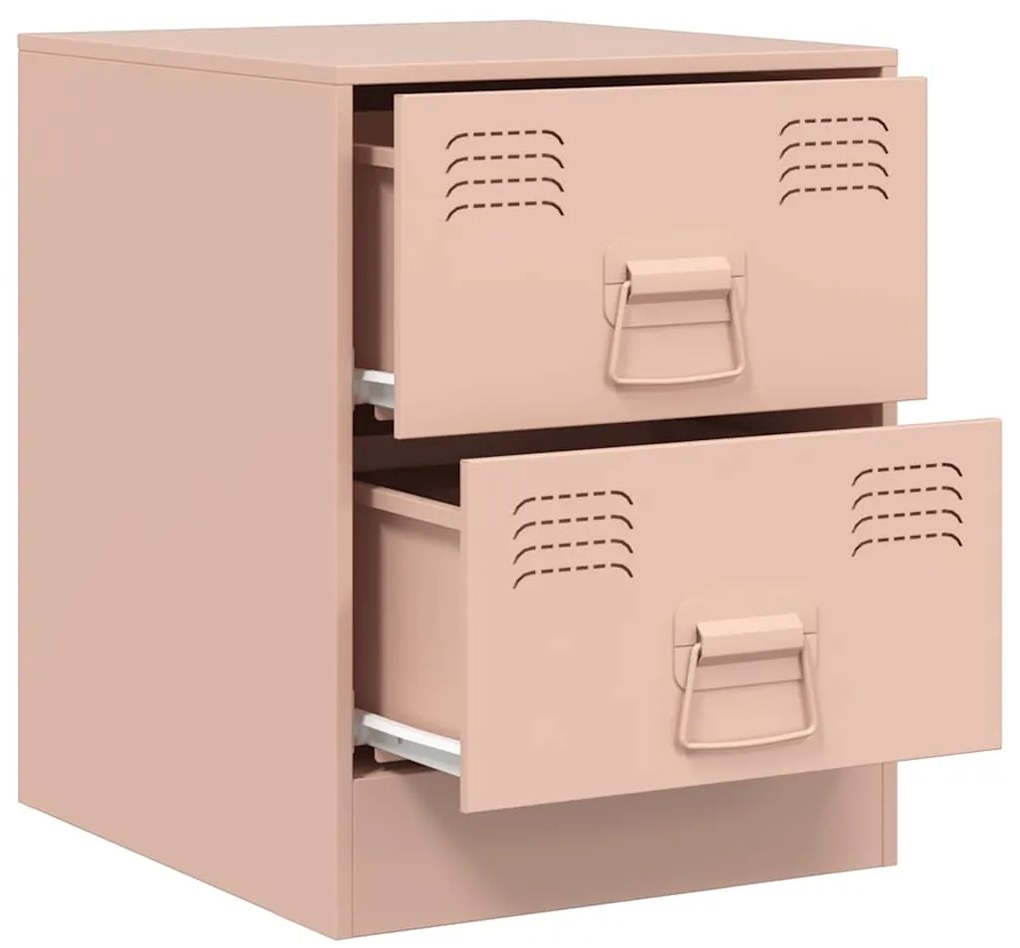 Mesa de cabeceira 34,5x39x44 cm aço rosa
