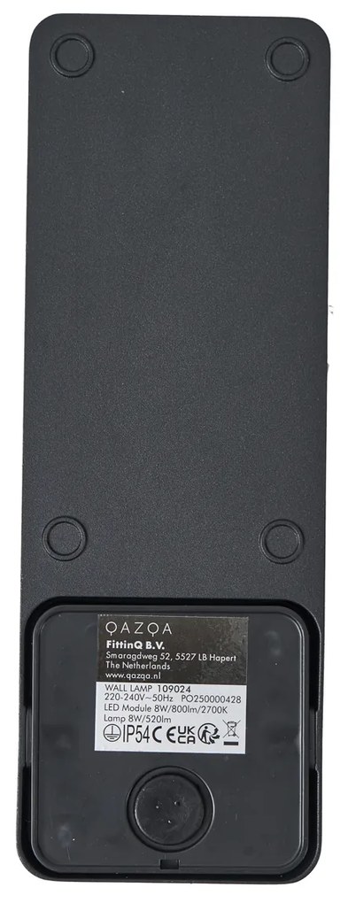 Candeeiro de Parede Exterior Preto com Sensor de Movimento Incl. LED - Shift Moderno