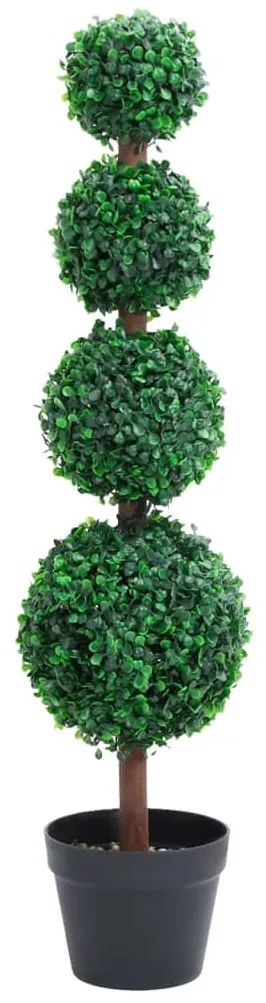 Planta artificial buxo em forma de esfera com vaso 90 cm verde