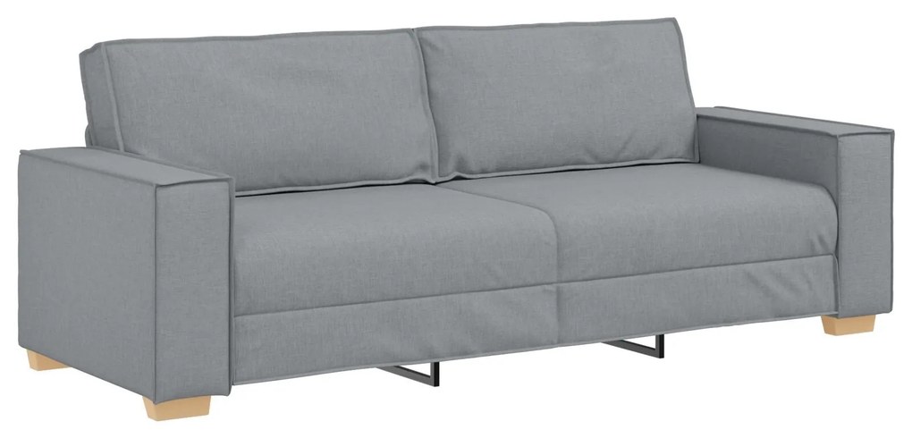 Conjunto de Sofá 3 Peças com Almofadas Cinza Claro