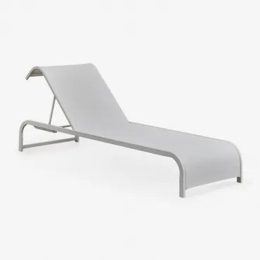Espreguiçadeira Reclinável Em Aço Marietta Branco - Sklum