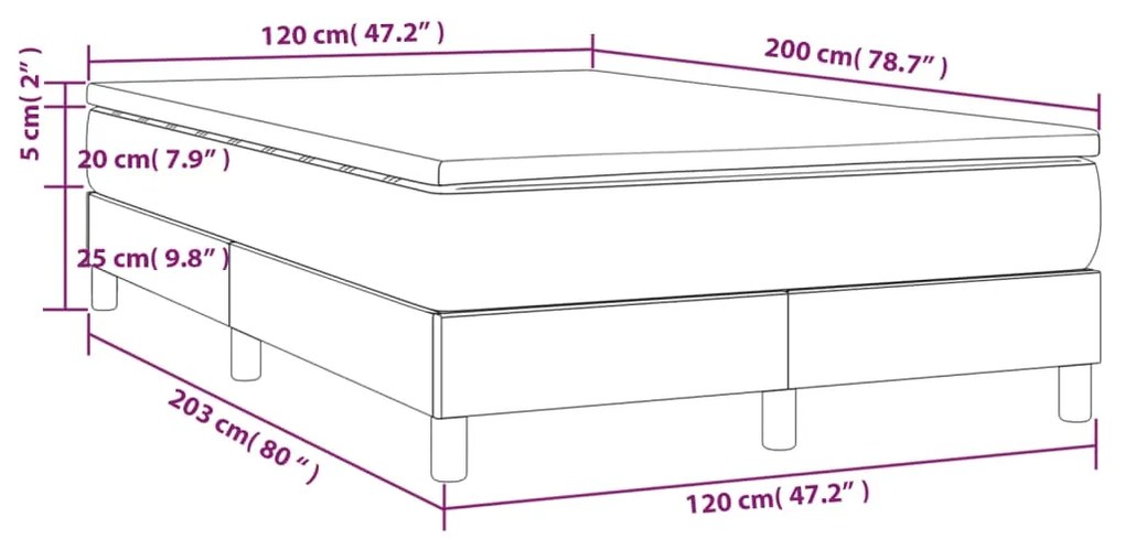 Cama com molas/colchão 120x200 cm couro artificial branco