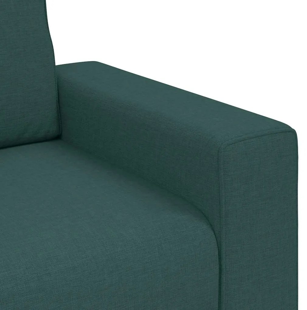 Sofá de 3 lugares 180 cm tecido verde-escuro